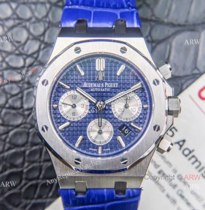 Grade 1A Swiss Copy Audemars Piguet Royal Oak Chrono ETA 7750 Watch 41mm SS Blue Dial